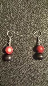 Day 266: Boucles d'oreilles "red & black moon"